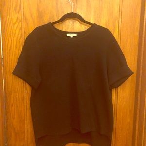 Madewell black cotton knit top